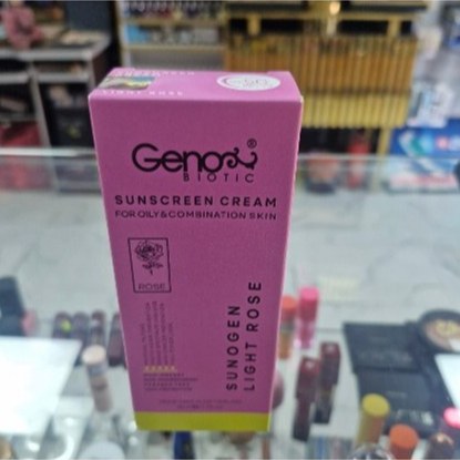 کرم ضد افتاب ژنو بایوتیک مناسب پوستهای چرب ومختلط رز روشن فاقد چربی فاقد پارابن